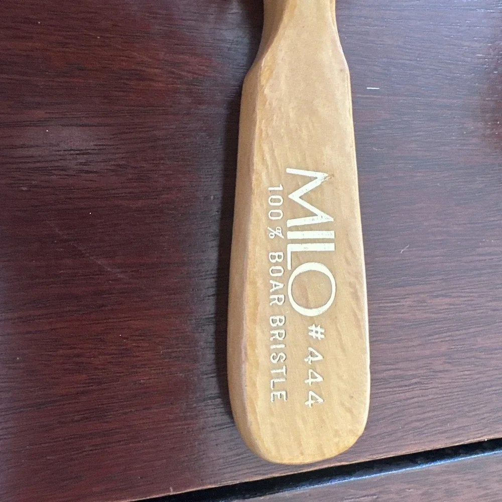 Vintage Milo #444 Wood Handle‎ Hair Brush 100% Boar Bristles 8